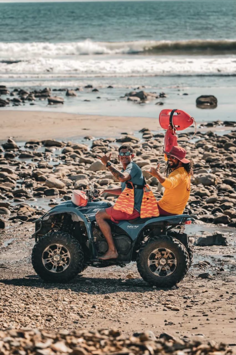 Costa Ballena lifeguards using an ATV on the beach